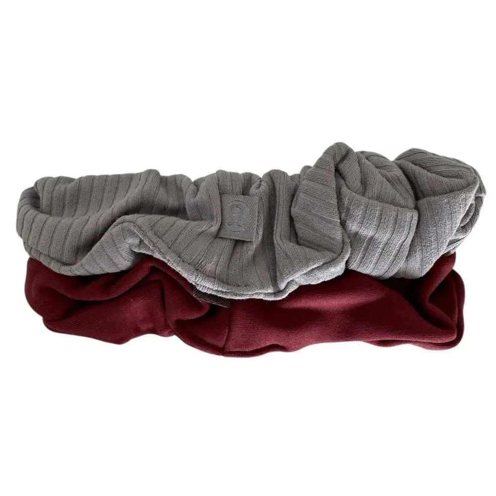 2 Lululemon Uplifting Scrunchies: Rockwood and Warm Ash Grey